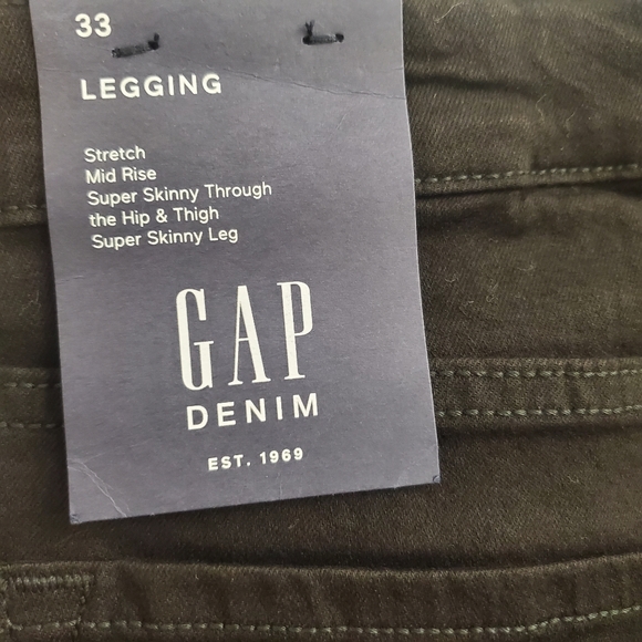 NWT Gap Denim Black Mid Rise Legging Jeans J117 - Picture 5 of 8